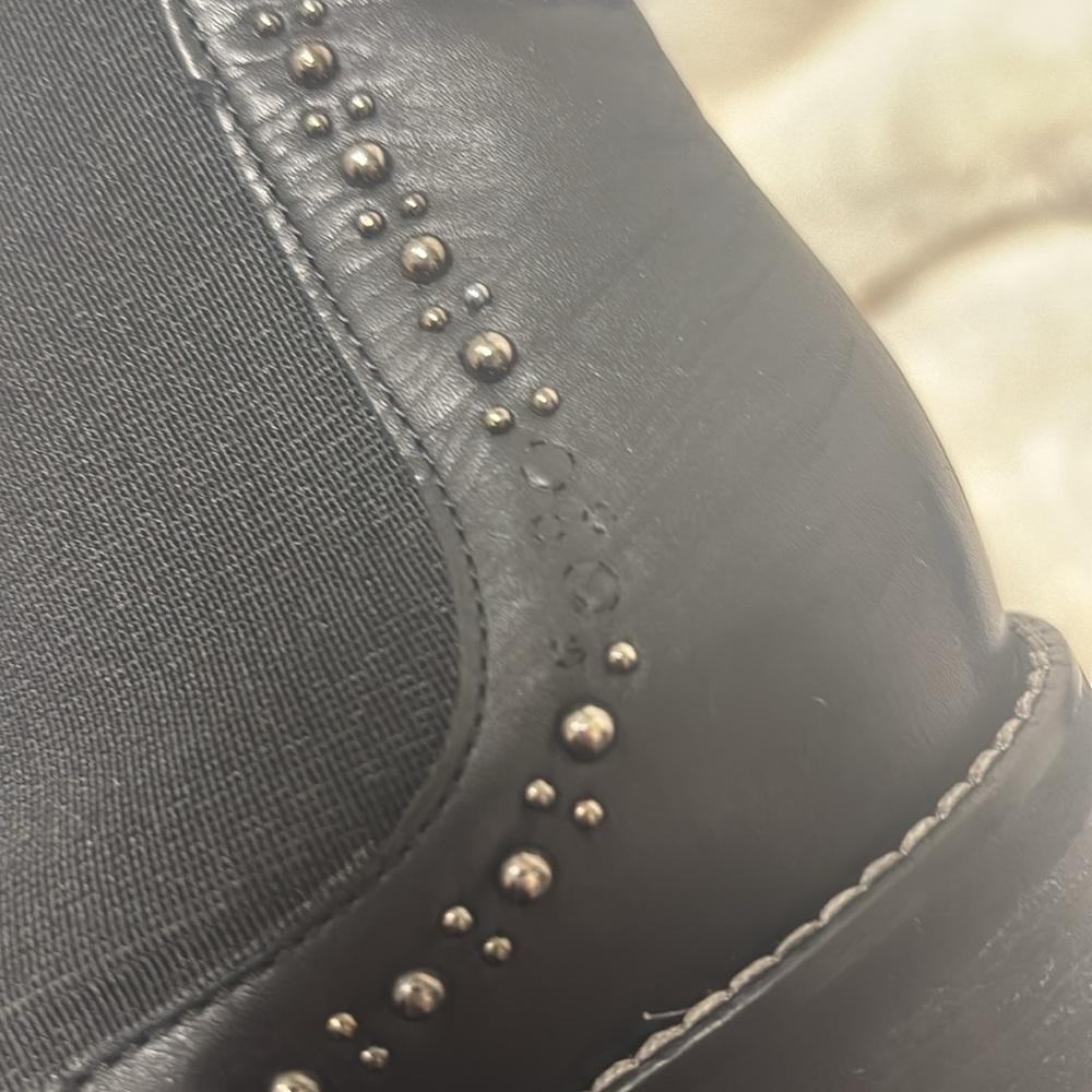 Peter Kaiser Black leather Studded Ankle Boots - Picture 7 of 10